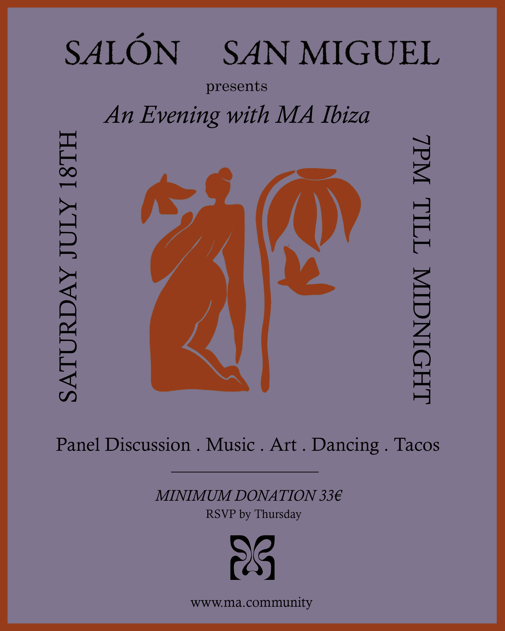 Salón San Miguel presents An Evening with MA Ibiza